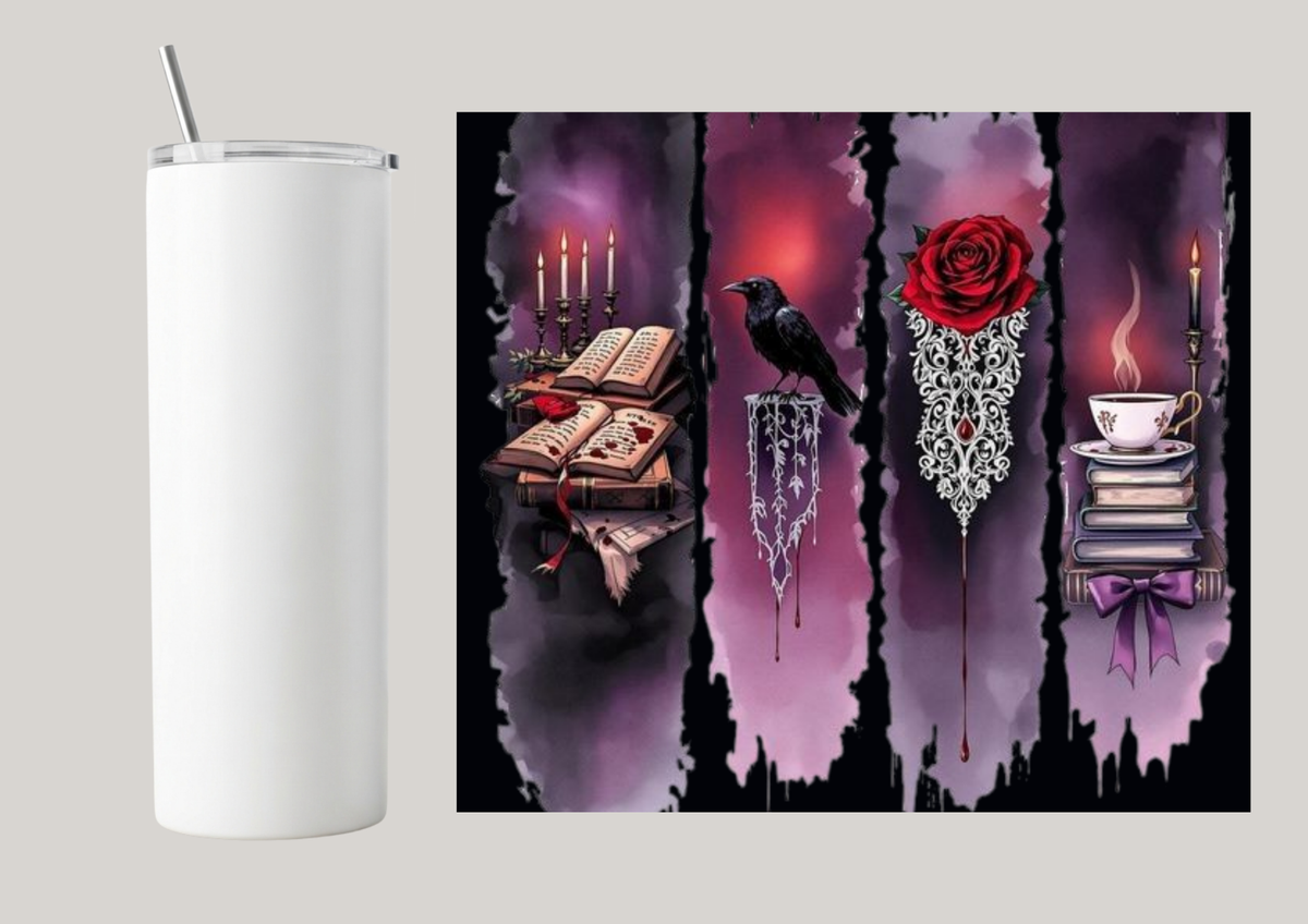 20oz Skinny Tumbler - Goth Reading T093