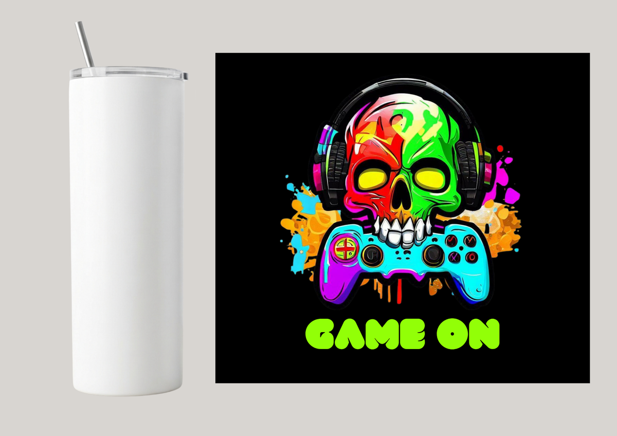 20oz Skinny Tumbler - Game On T044