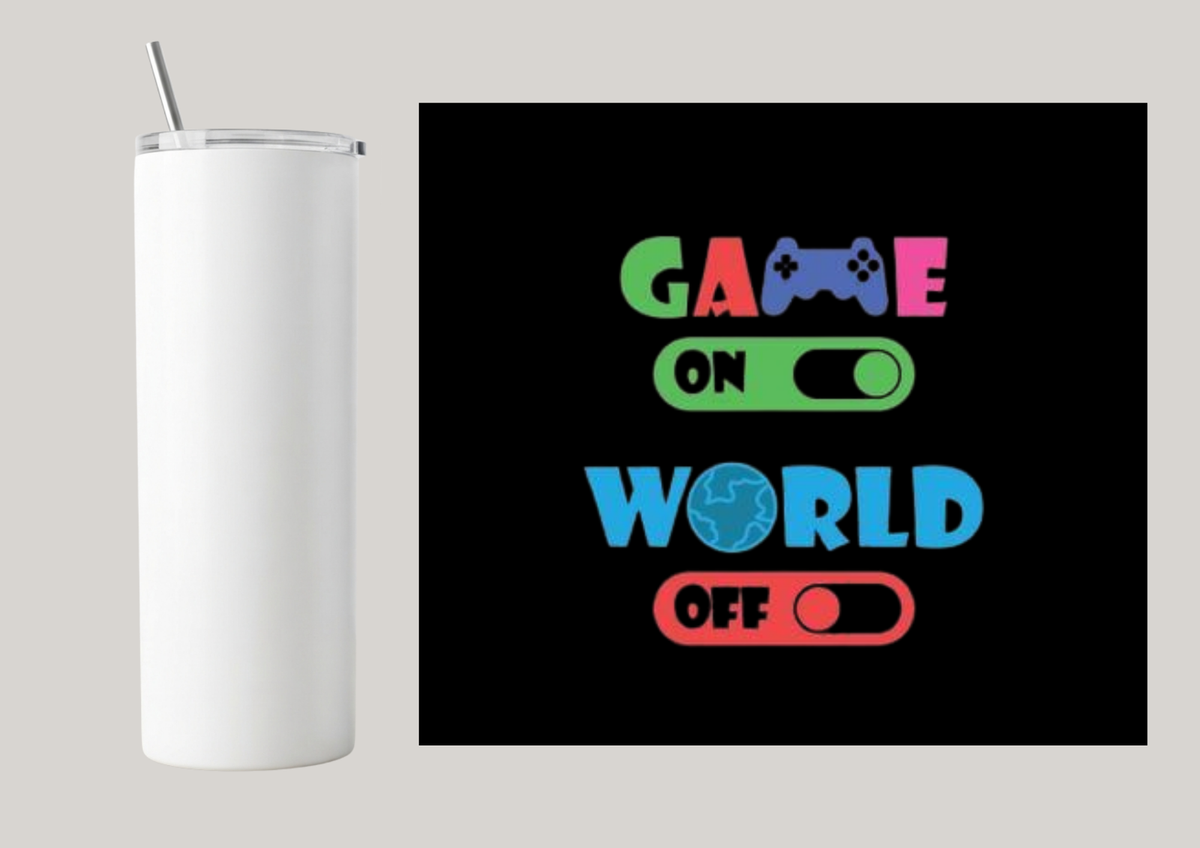 20oz Skinny Tumbler - Game World T186