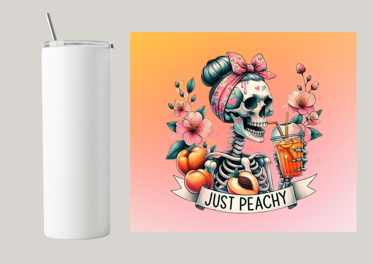 20oz Skinny Tumbler - Just Peachy T007