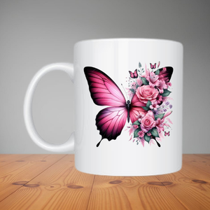 Mug - Butterfly with Flowers (M101)