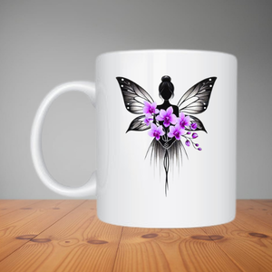Mug - Fairy With Flowers Purple (M103)