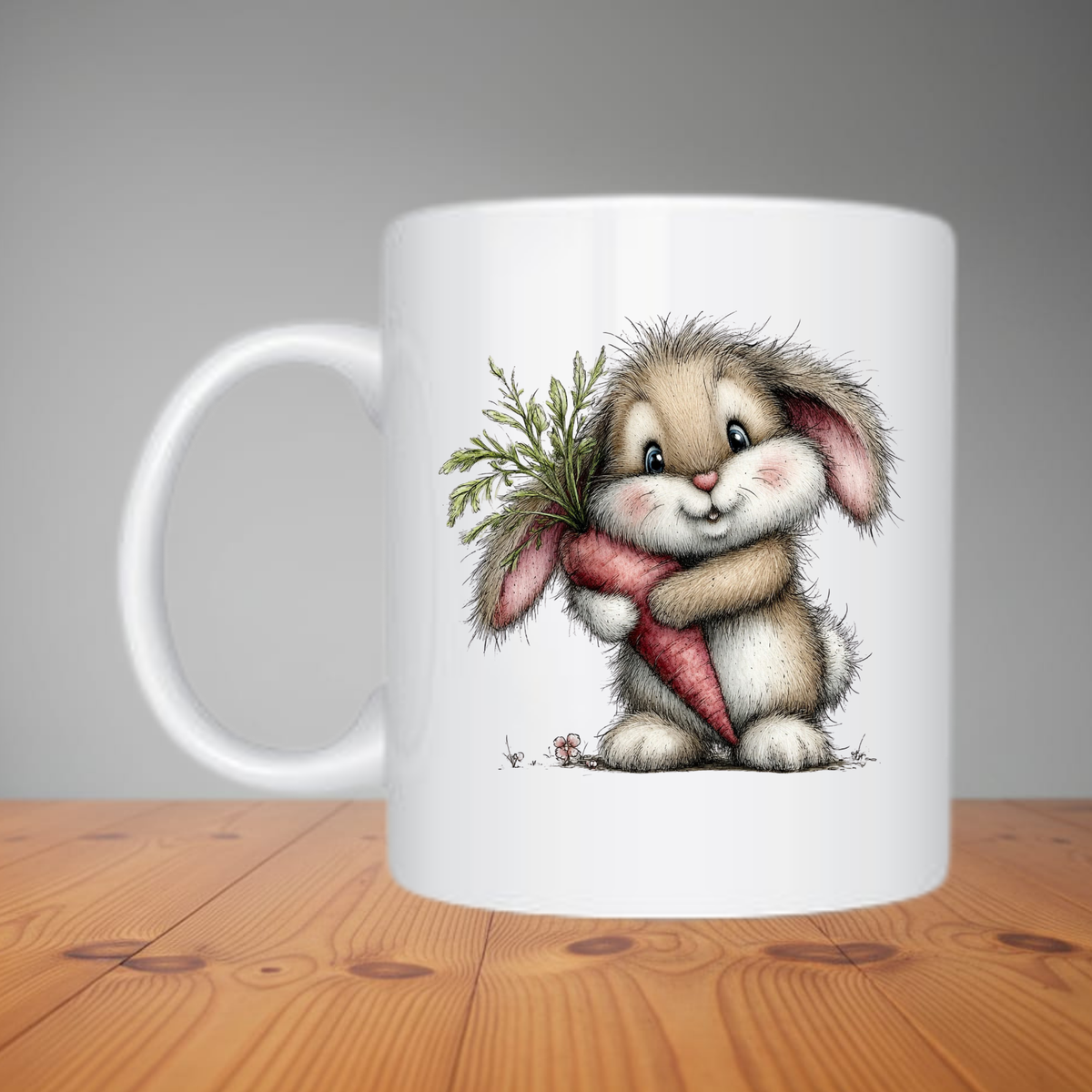 Mug - Cute Easter Bunny With Carrot M579