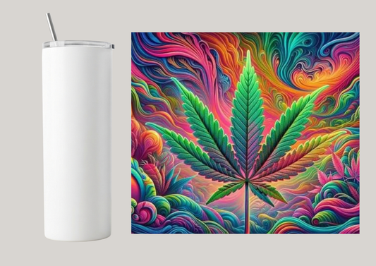 20oz Skinny Tumbler - Bright Weed T162
