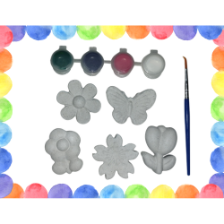 DIY Painting Kit - 5 Mini Flowers set (+/-  3.5cm)