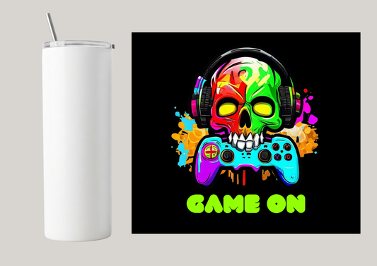 20oz Skinny Tumbler - Game On T044