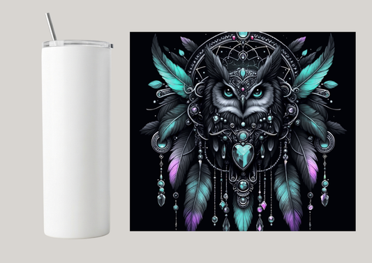 20oz Skinny Tumbler - Owl T021