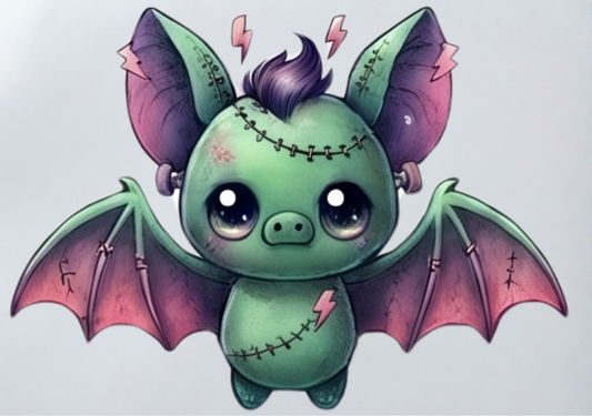 DIY Iron On Patch (DTF) - Zombie Bat
