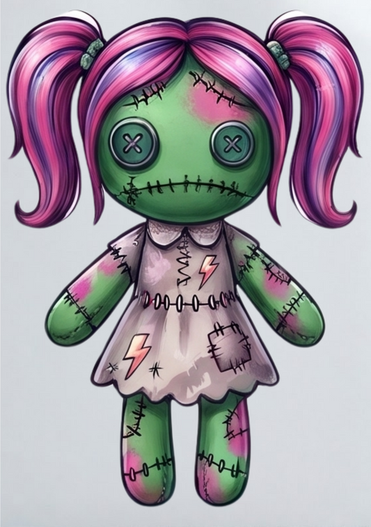 DIY Iron On Patch (DTF) - Zombie Doll