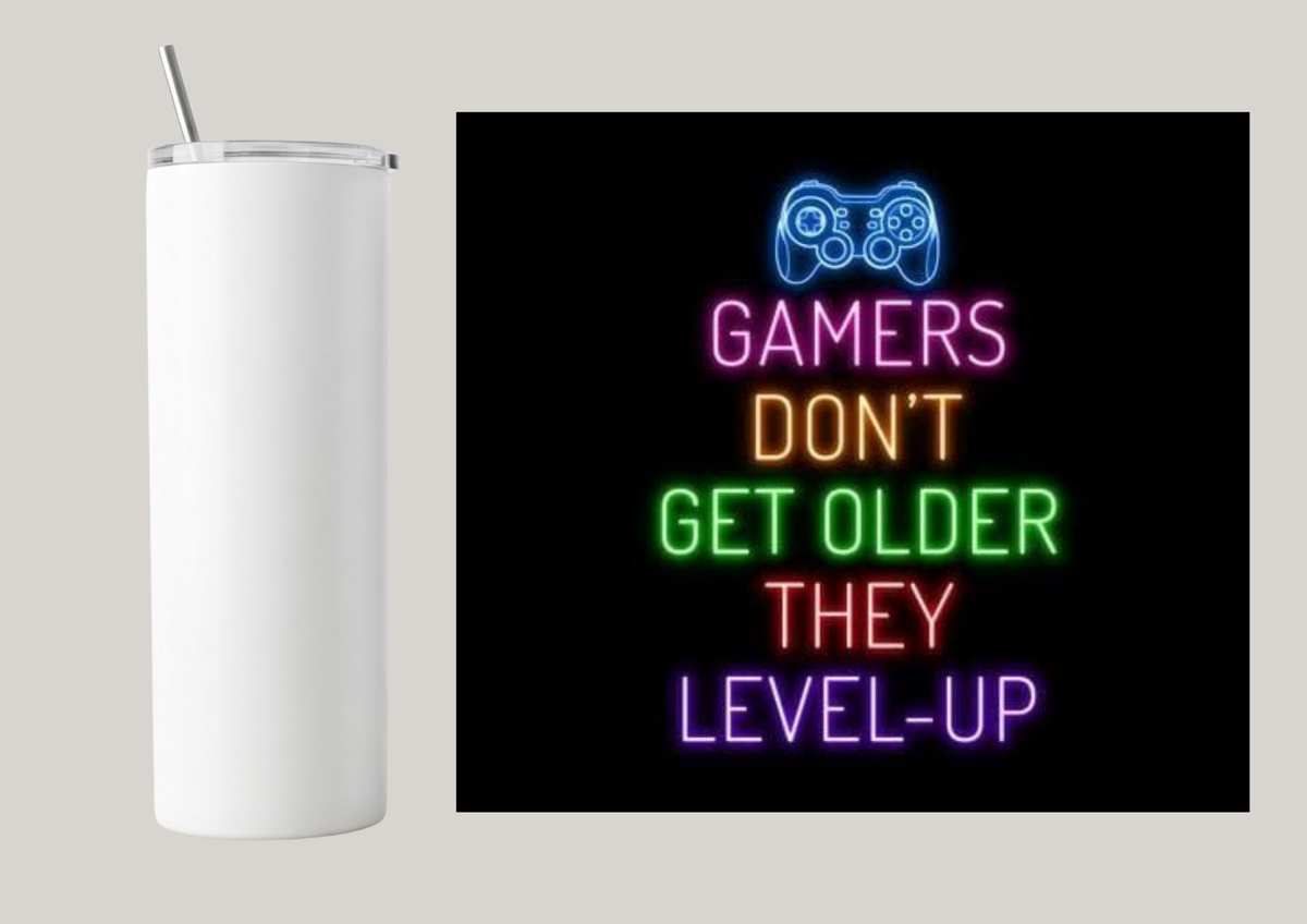 20oz Skinny Tumbler - Gamers Don't Get Older T152