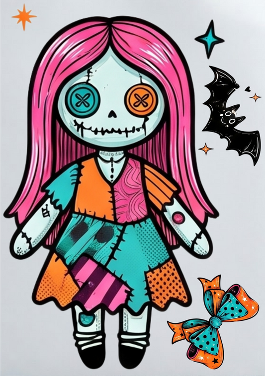 DIY Iron On Patch (DTF) - Patch Doll with Small Designs
