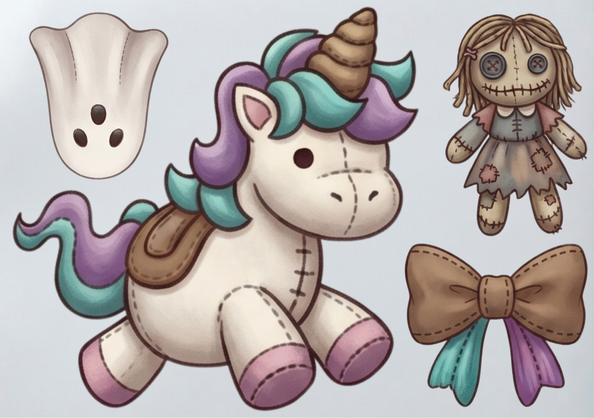 DIY Iron On Patch (DTF) - Stitch Unicorn with Small Designs