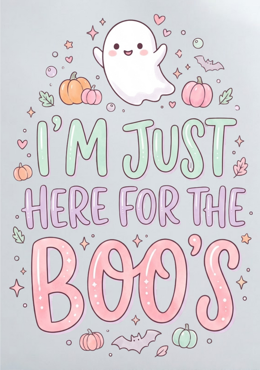 DIY Iron On Patch (DTF) - I'm Just Here For The Boo's