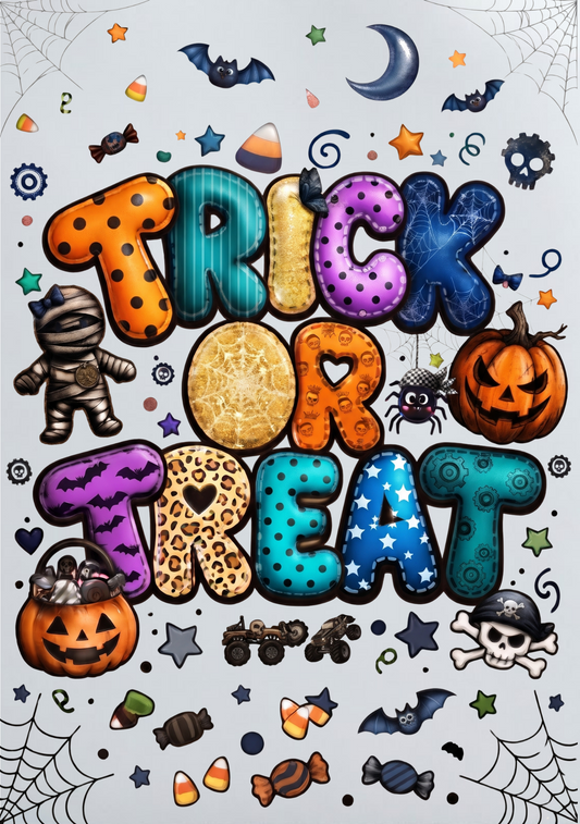 DIY Iron On Patch (DTF) - Trick or Treat Boy