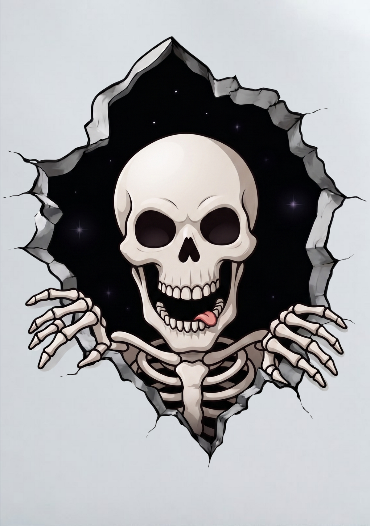 DIY Iron On Patch (DTF) - Skeleton Breaking Through