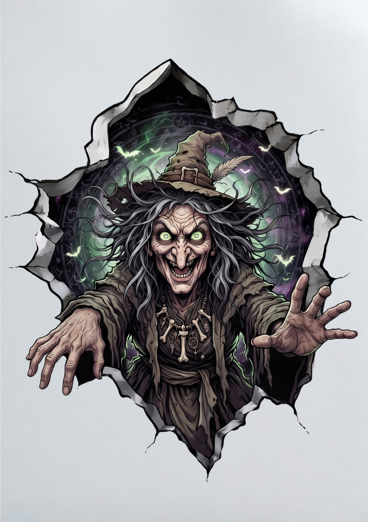DIY Iron On Patch (DTF) - Witch Breaking Through