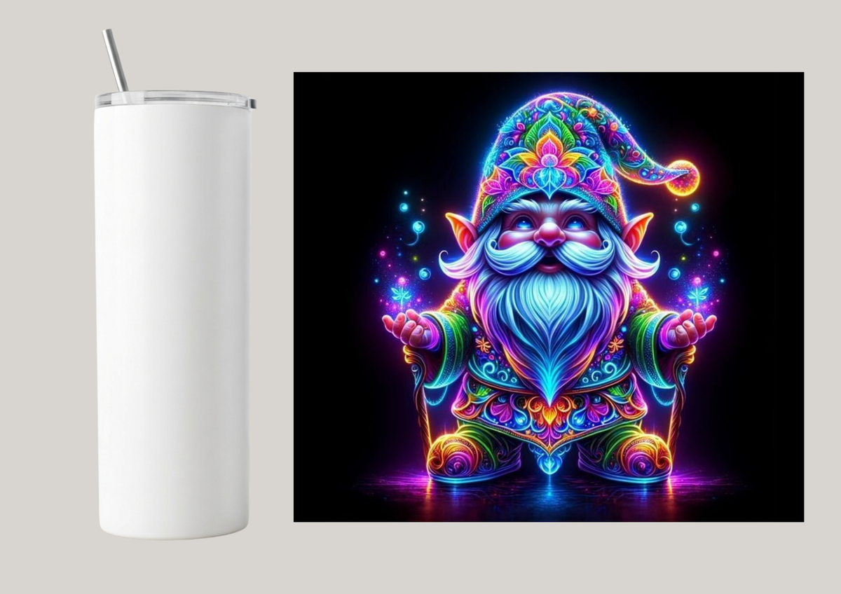 20oz Skinny Tumbler - Neon Gnome T036