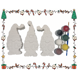 DIY Painting Kit - Ho Ho Ho Gnome set (+/- 9cm each)