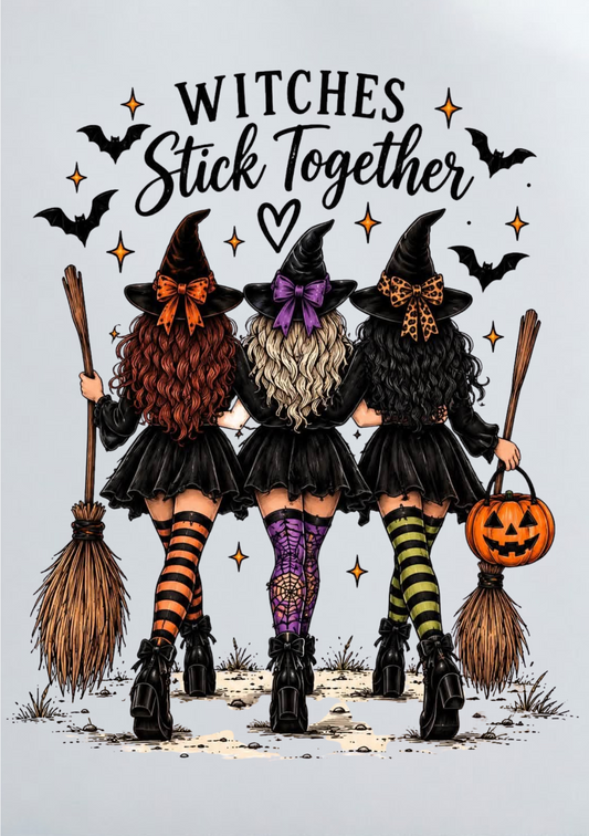 DIY Iron On Patch (DTF) - Witches Stick Together