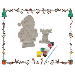DIY Painting Kit - Santa & Reindeer set (+/- 14cm Santa +/- 8cm Reindeer each) (Copy)