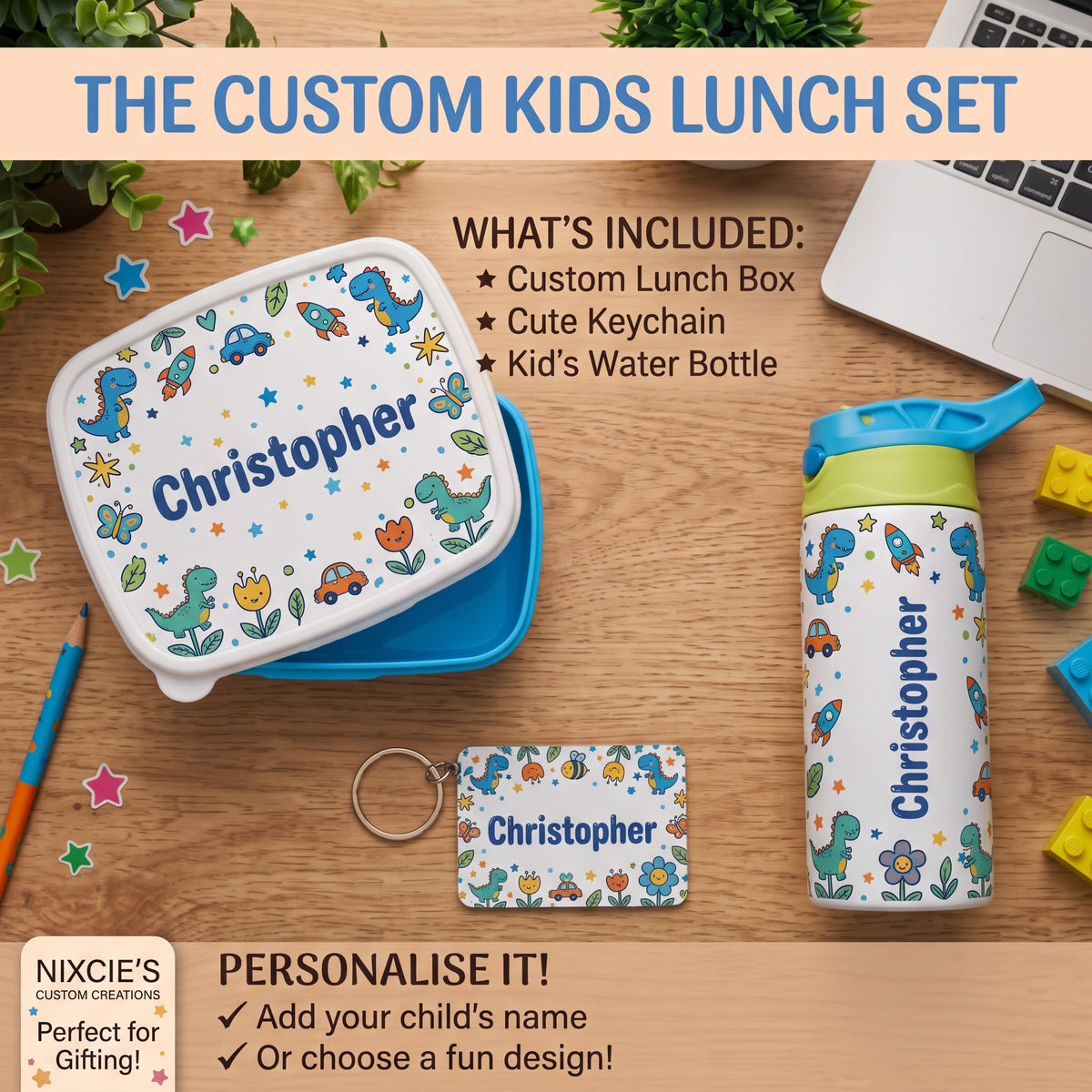 Boys Custom Kids Lunch Set
