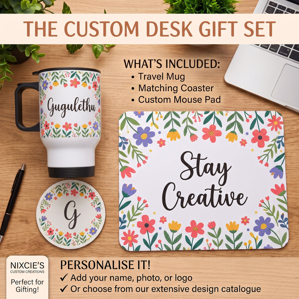 Travel Mug & Desk Gift Set