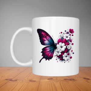 Mug - Butterfly with Flowers (M100)