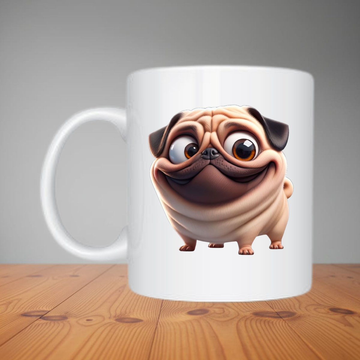 Mug - Cute Happy Pug (M183)