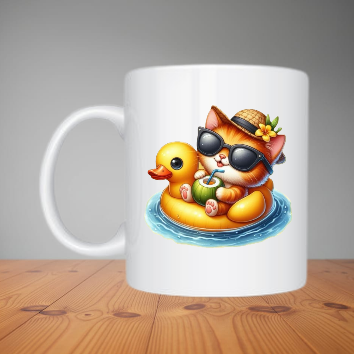 Mug - Cute Summer Kitty (M185)