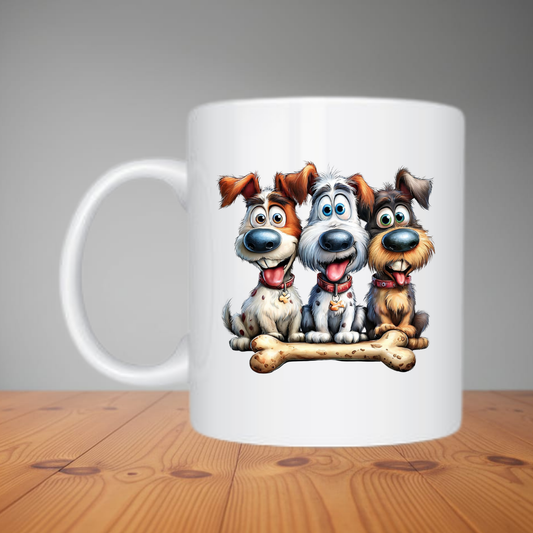 Mug - 3 Cute Puppys With Bone M356