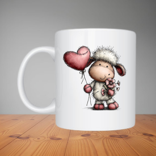 Mug - Cute Sheep With Heart Balloon M376
