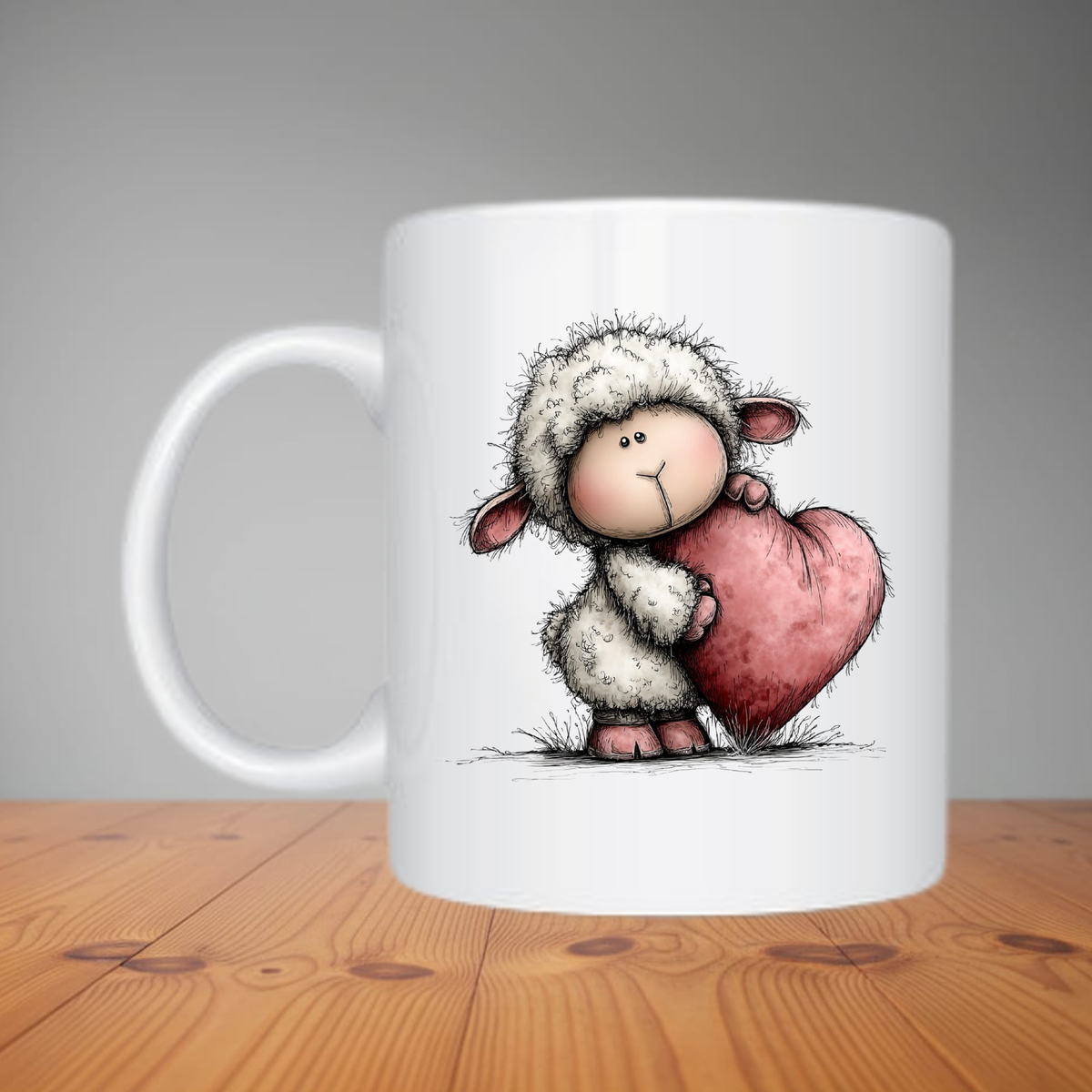 Mug - Cute Sheep With Heart M378