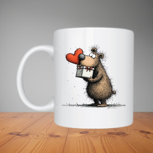 Mug -  Bear With Heart Balloon & Present M455