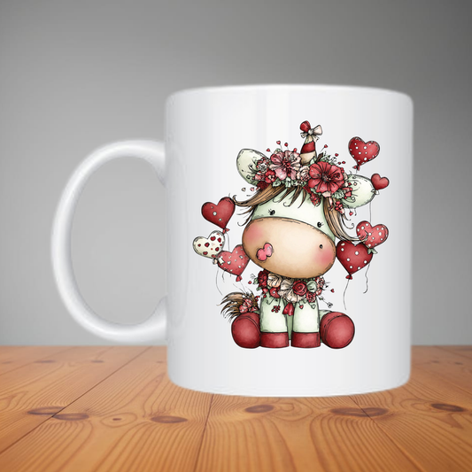 Mug -  Unicorn With Heart Balloons M456