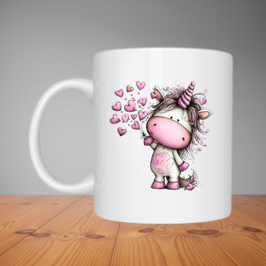 Mug -  Cute Unicorn With Heart Balloons M539