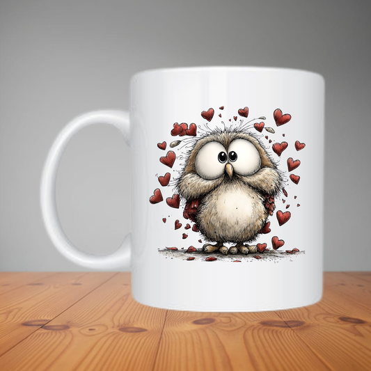 Mug -  Cute Owl With Hearts M556
