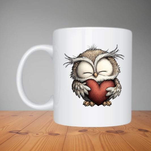 Mug -  Owl Holding Heart M557