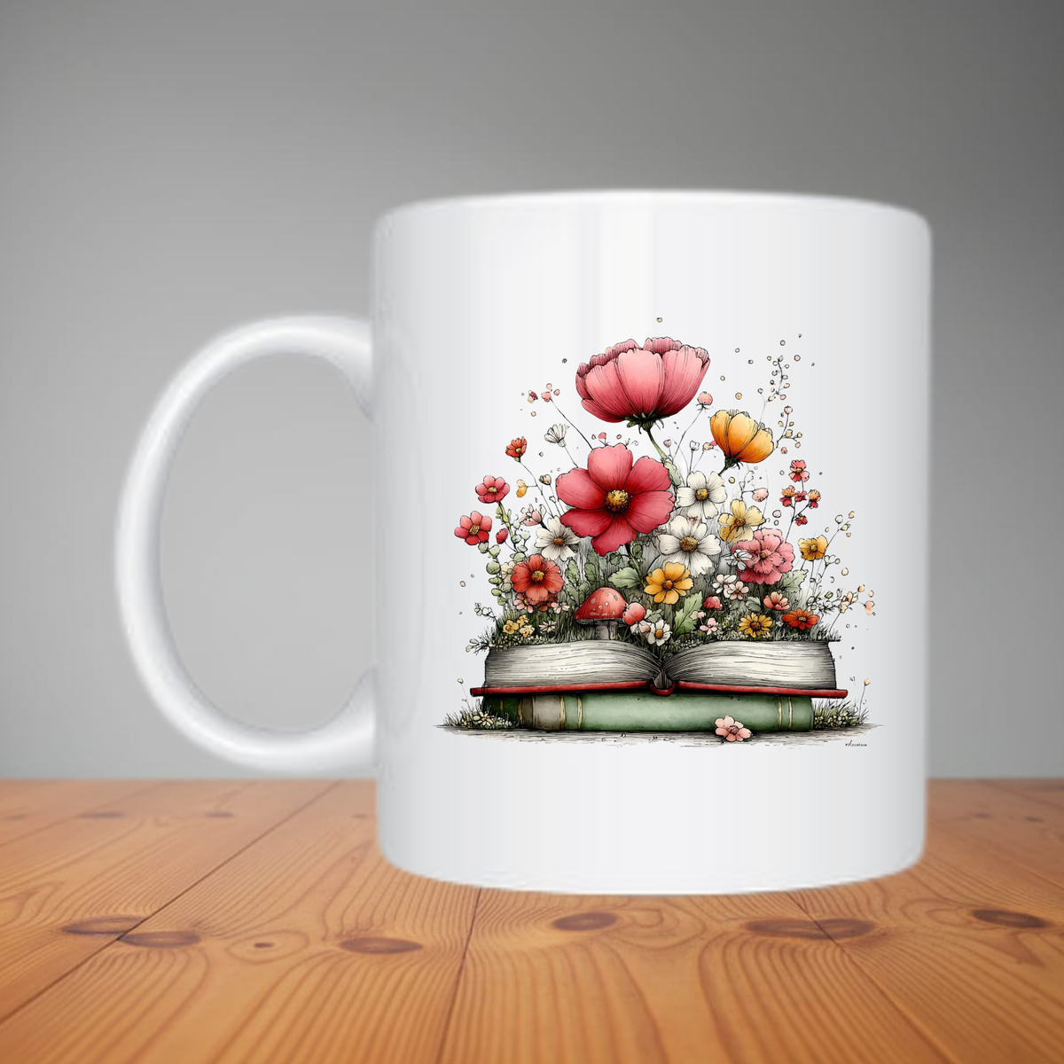 Mug -  Open Book With Flowers M577