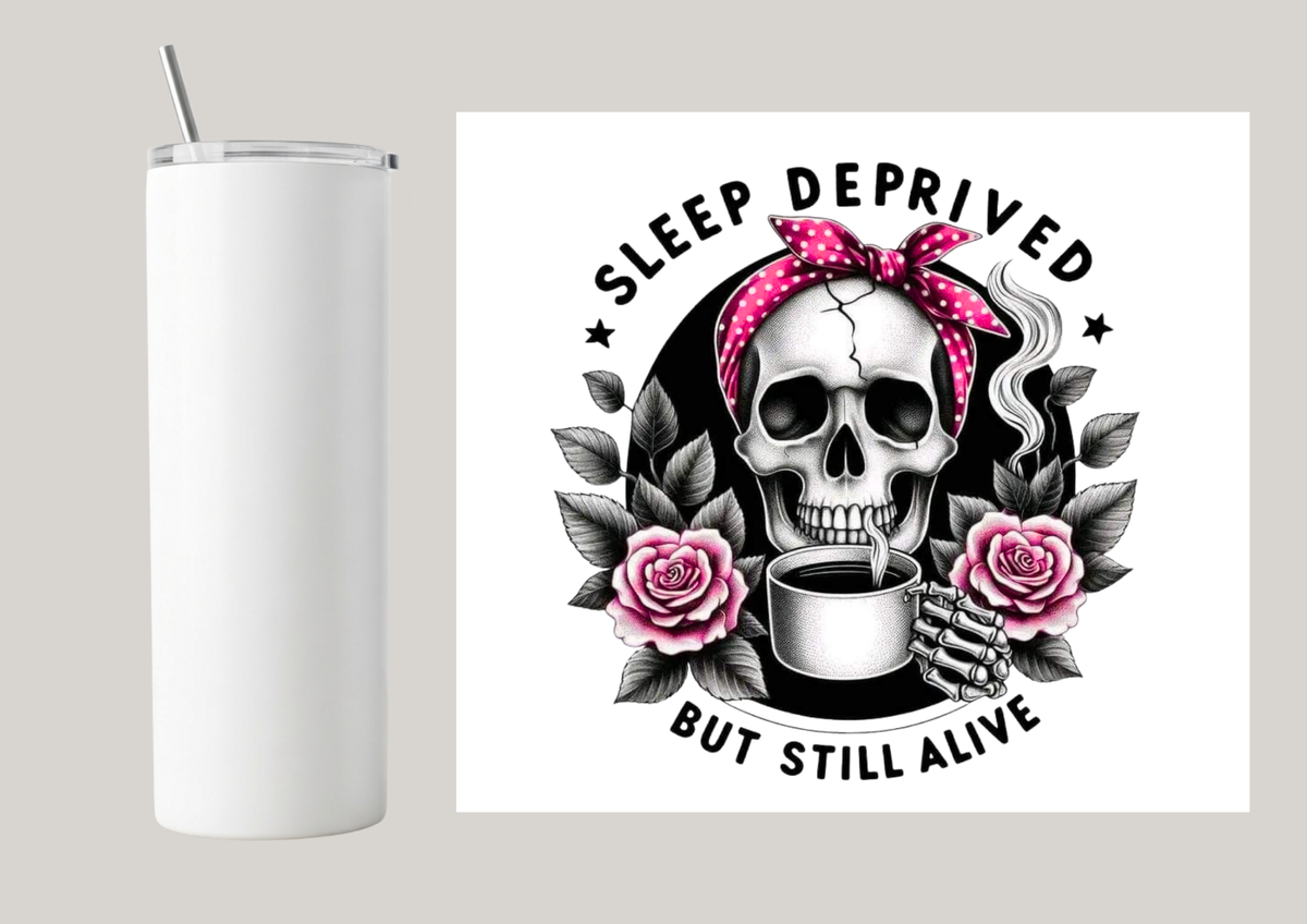 20oz Skinny Tumbler - Sleep Deprived T006