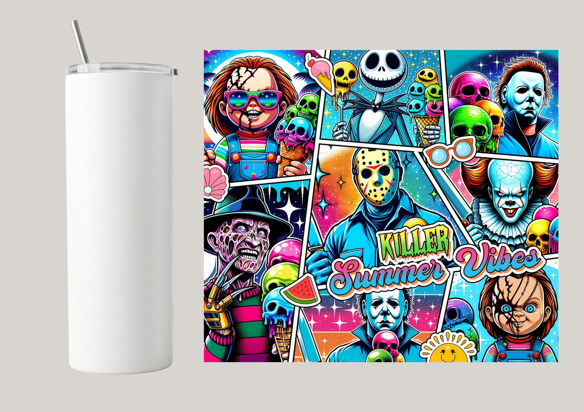 20oz Skinny Tumbler - Killer Summer Vibes T045