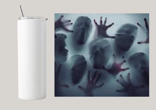 20oz Skinny Tumbler - Zombie Attack T125
