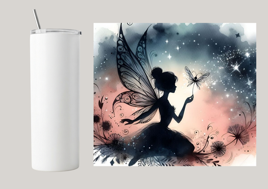 20oz Skinny Tumbler - Sitting Fairy T133