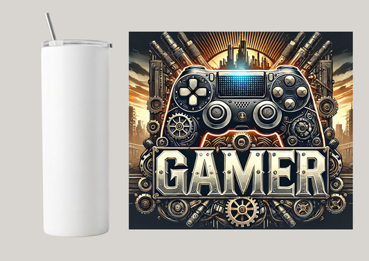 20oz Skinny Tumbler - Steampunk Gamer T155