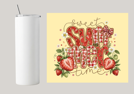20oz Skinny Tumbler - Summer Strawberries T182