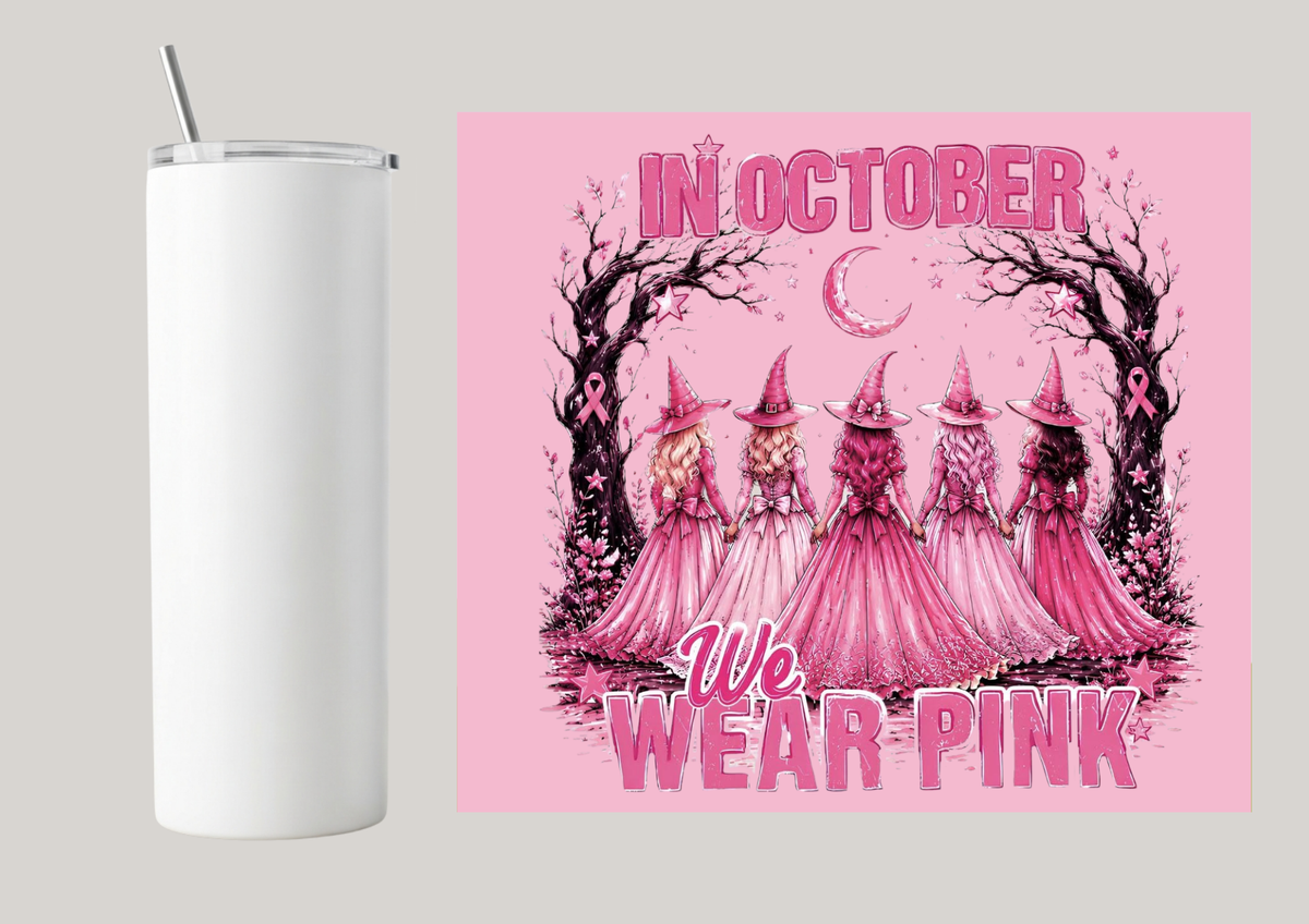 20oz Skinny Tumbler - In October We Wear Pink T184