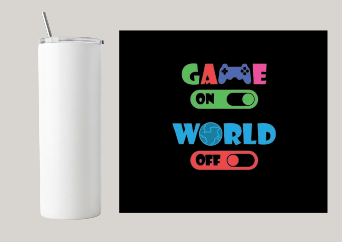 20oz Skinny Tumbler - Game World T186