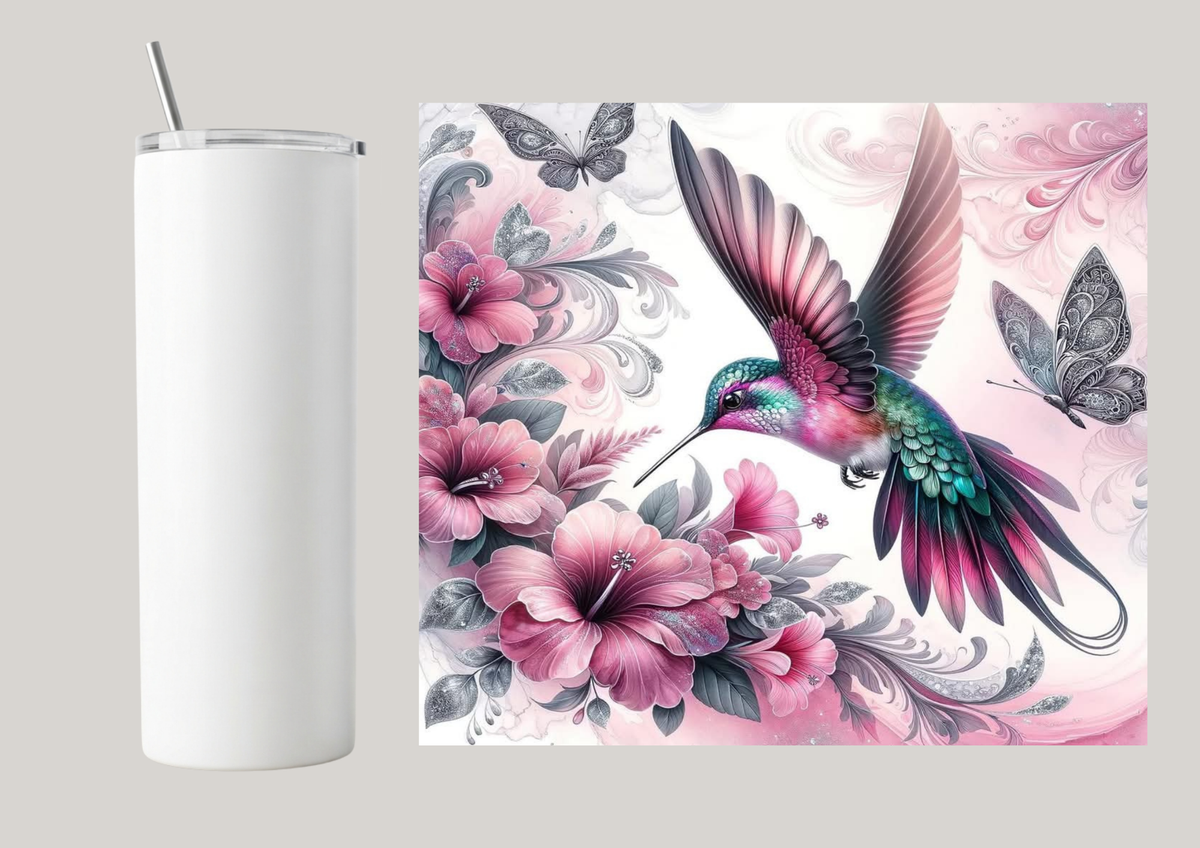 20oz Skinny Tumbler - Humming Bird T213