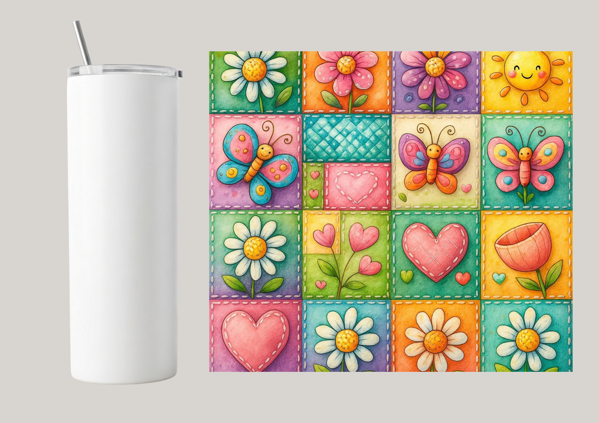 20oz Skinny Tumbler - Cute Blocks T221